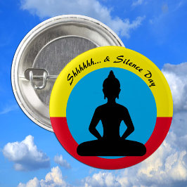 Stilte en Meditatie Dag / Boeddha, Mindfulness Ronde Button 5,7 Cm