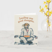 Stilte "Goede Gedachten" Kaart (Gele Bloem)