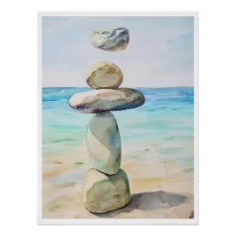 Stilte in beweging - Zen Beach Stones Perfect Poster