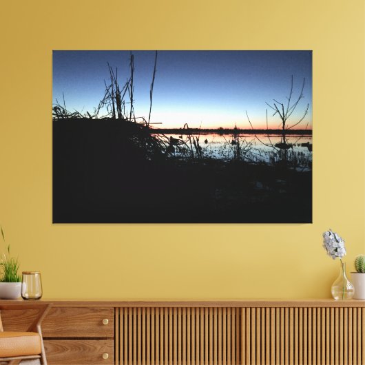 Stilte in de Duck Blind Canvas Afdruk (Insitu (Woonkamer))