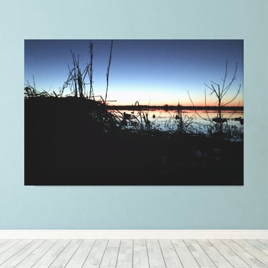 Stilte in de Duck Blind Canvas Afdruk (Insitu (Houten vloer))