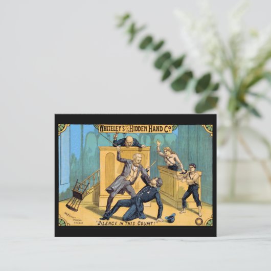 Stilte in de rechtbank briefkaart (Staand voorkant)