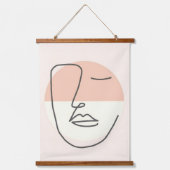 Stilte in lijn – minimalistisch Abstract gezicht Hangend Wandkleed (Voorkant)