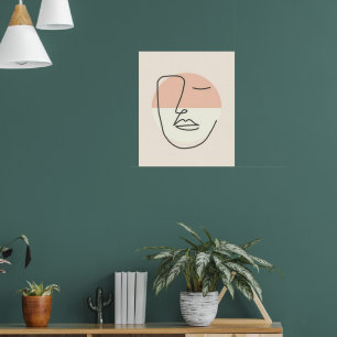 Stilte in Lijn – Minimalistisch Abstract Gezicht Poster