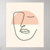 Stilte in Lijn – Minimalistisch Abstract Gezicht Poster (Voorkant)