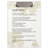 Stilte Inspirerend geschreven woord gedicht Klembord (Voorkant)