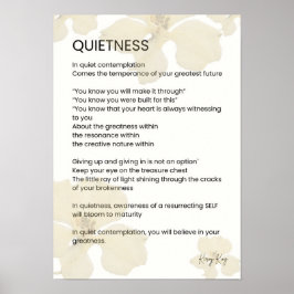 Stilte Inspirerend geschreven woord gedicht Poster