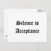 Stilte is acceptatie briefkaart (Voorkant / Achterkant)