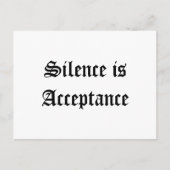 Stilte is acceptatie briefkaart (Voorkant)
