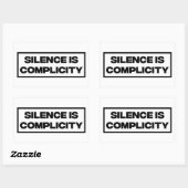 Stilte is compliciteit rechthoekige sticker (Vel)