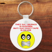 Stilte is een gouden slijtband die zilver is sleutelhanger (Voorkant)