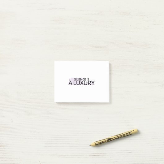 Stilte is een luxe Minimalistische Post-it® Notiti Notes (Op bureau)