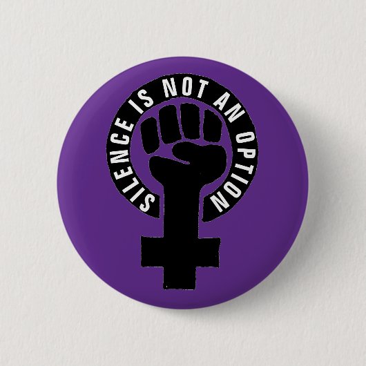 Stilte is geen optie voor feministische anti-intim ronde button 5,7 cm (Voorkant)