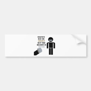 Stilte is Golden Duct Tape Humor Bumpersticker