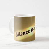 Stilte is Golden Elegant Gold Koffiemok (Voorkant links)