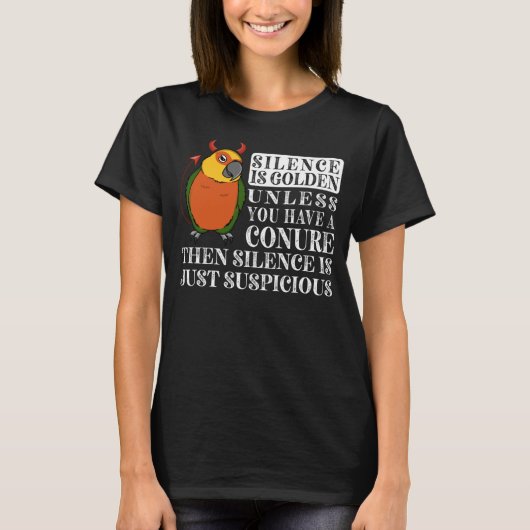 Stilte is Golden Parrot in Jenday Conure T-shirt (Voorkant)