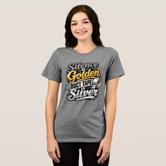 Stilte is Goud Tri-Blend Shirt (Voorkant volledig)