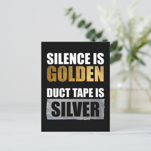 Stilte is gouden - Duct tape is zilver Briefkaart (Staand voorkant)