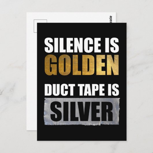 Stilte is gouden - Duct tape is zilver Briefkaart (Voorkant / Achterkant)