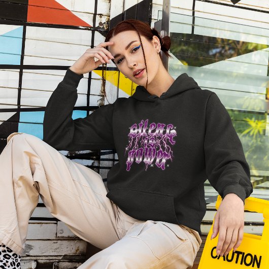 Stilte is macht Neon bubbel typografie motivatie Hoodie