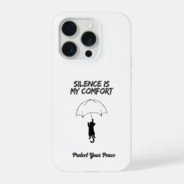 Stilte Is Mijn Troost – Bewerkbaar Quote Kat iPhon iPhone 15 Pro Case