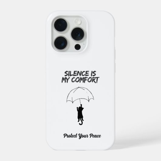 Stilte Is Mijn Troost – Bewerkbaar Quote Kat iPhon iPhone Hoesje (Achterkant)