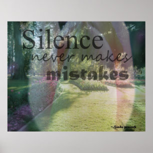 Stilte maakt nooit fouten roze tulp poster