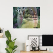 Stilte maakt nooit fouten roze tulp poster (Thuiskantoor)