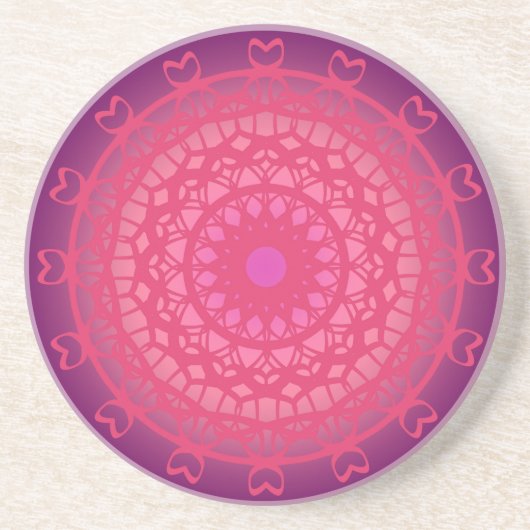 Stilte Mandala Zandsteen Onderzetter (Voorkant)