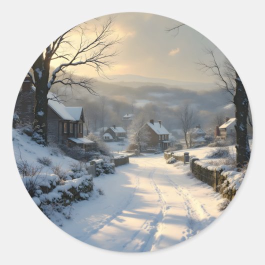 Stilte Na Sneeuwval -  Ronde Sticker (Voorkant)