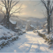 Stilte na sneeuwval – Winterlandschap vierkant Sticker (Voorkant)