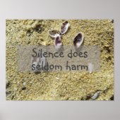 Stilte schaadt zelden het gezegde poster (Voorkant)