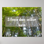 Stilte schaadt zelden het Inspirerend poster (Voorkant)