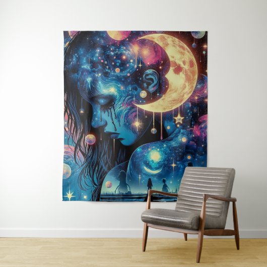 Stilte schreeuwt onder de maan wandkleed (In situ)