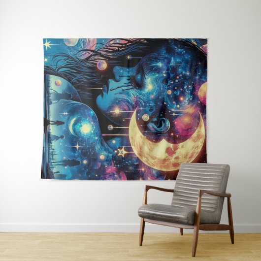 Stilte schreeuwt onder de maan wandkleed (In Situ (horizontaal))