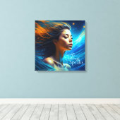 Stilte spreekt | Meditatie Hemelse Kunst Canvas Afdruk (Insitu (Houten vloer))