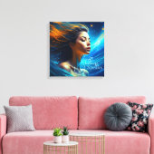 Stilte spreekt | Meditatie Hemelse Kunst Canvas Afdruk (Insitu (Woonkamer))