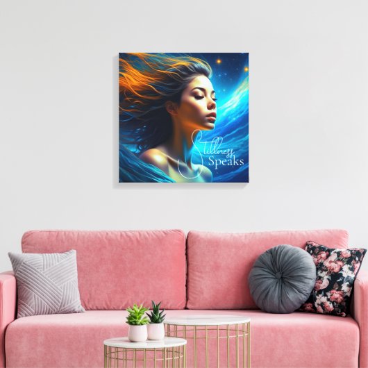 Stilte spreekt | Meditatie Hemelse Kunst Canvas Afdruk (Insitu (Woonkamer))