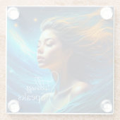 Stilte spreekt | Meditatie Hemelse Kunst Glazen Onderzetter (Achterkant)