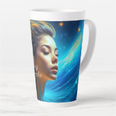 Stilte spreekt | Meditatie Hemelse Kunst Latte Mok (Rechterhoek)