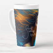 Stilte spreekt | Meditatie Hemelse Kunst Latte Mok (Linkerhoek)