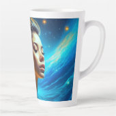 Stilte spreekt | Meditatie Hemelse Kunst Latte Mok (Rechts)