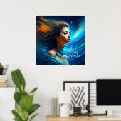 Stilte spreekt | Meditatie Hemelse Kunst Poster (Thuiskantoor)