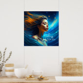 Stilte spreekt | Meditatie Hemelse Kunst Poster (Keuken)