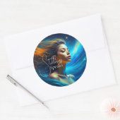 Stilte spreekt | Meditatie Hemelse Kunst Ronde Sticker (Envelop)