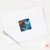 Stilte spreekt | Meditatie Hemelse Kunst Vierkante Sticker (Envelop)