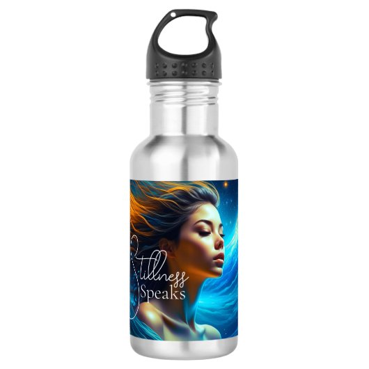 Stilte spreekt | Meditatie Hemelse Kunst Waterfles (Voorkant)