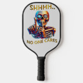 Stilte spreekt volumes kleurrijke skeletfiguur pickleball paddle (Achterkant)
