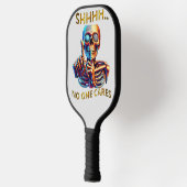 Stilte spreekt volumes kleurrijke skeletfiguur pickleball paddle (Links)