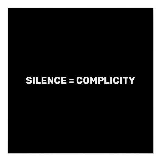 Stilte staat gelijk aan compliciteit Stop haat wit Perfect Poster (Voorkant)